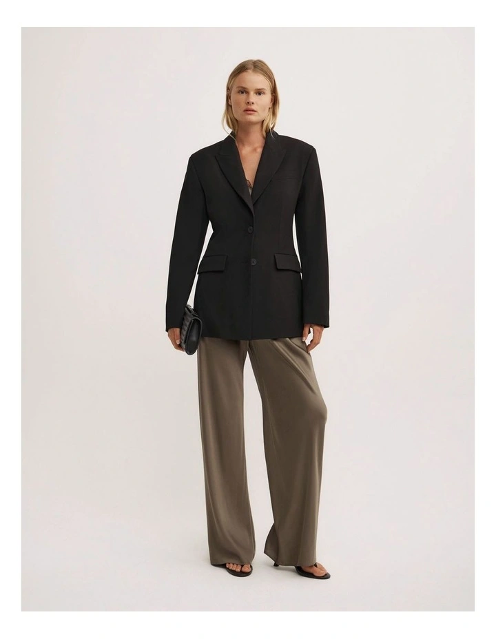 Bias Cut Pants in Deep Sage image 1