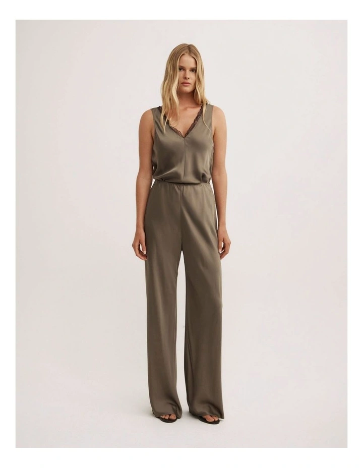 Bias Cut Pants in Deep Sage image 3