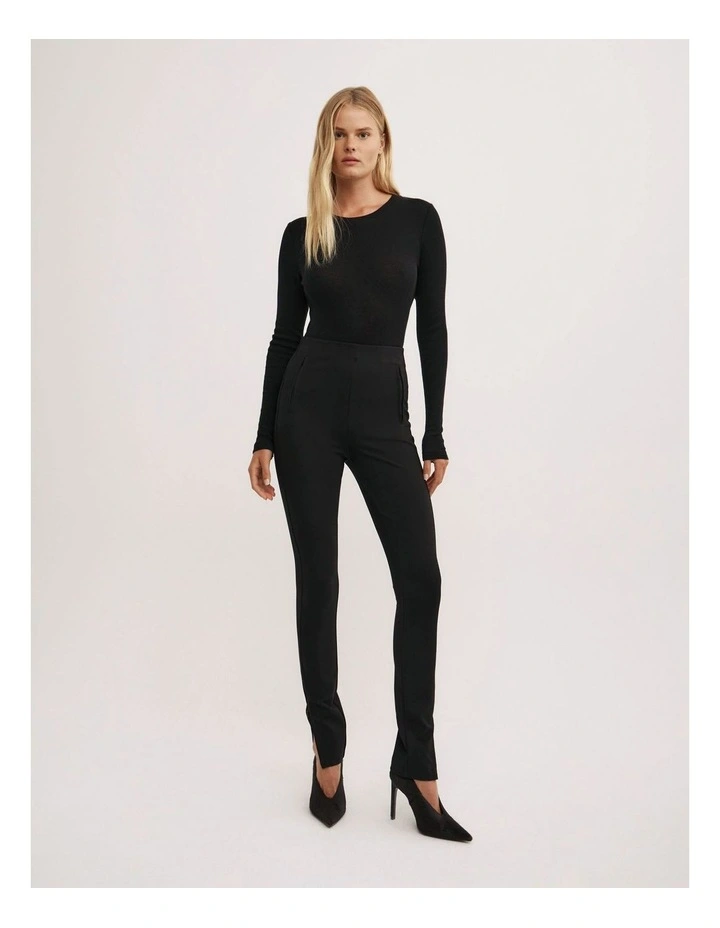 Zip Ponte Leggings in Black image 1
