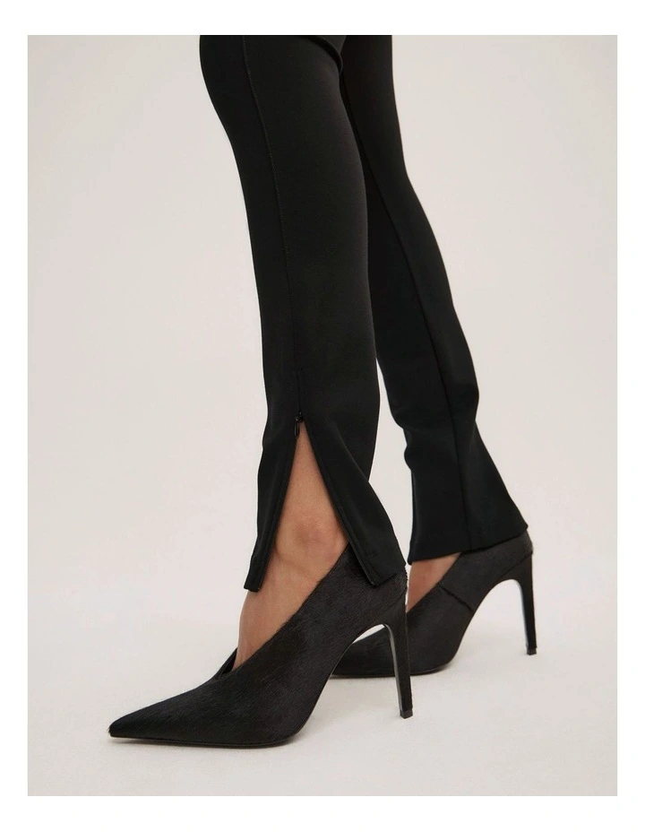 Zip Ponte Leggings in Black image 5