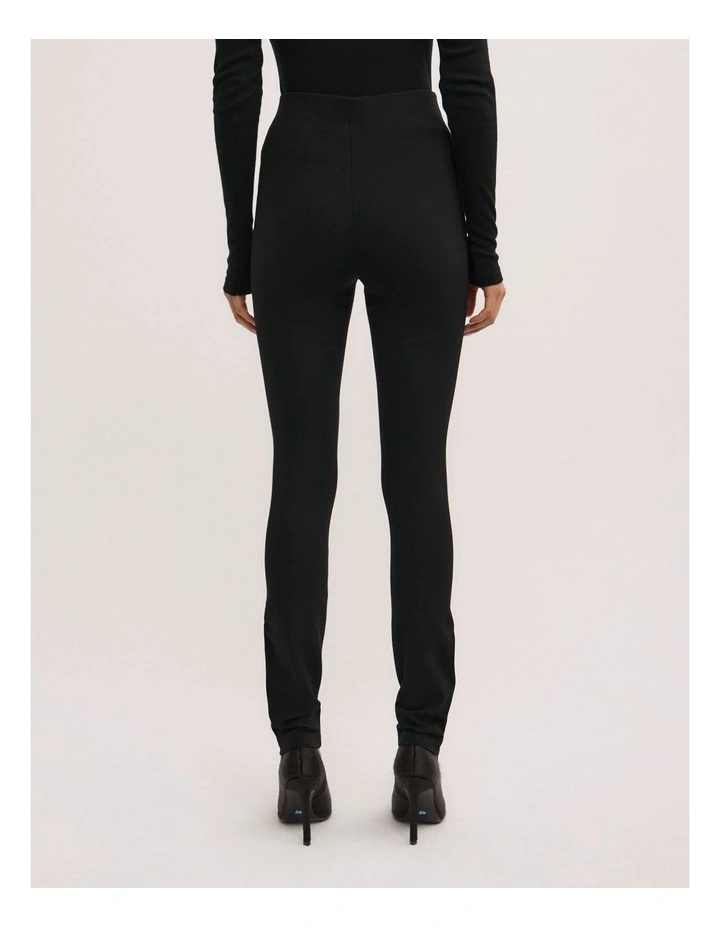 Zip Ponte Leggings in Black image 6
