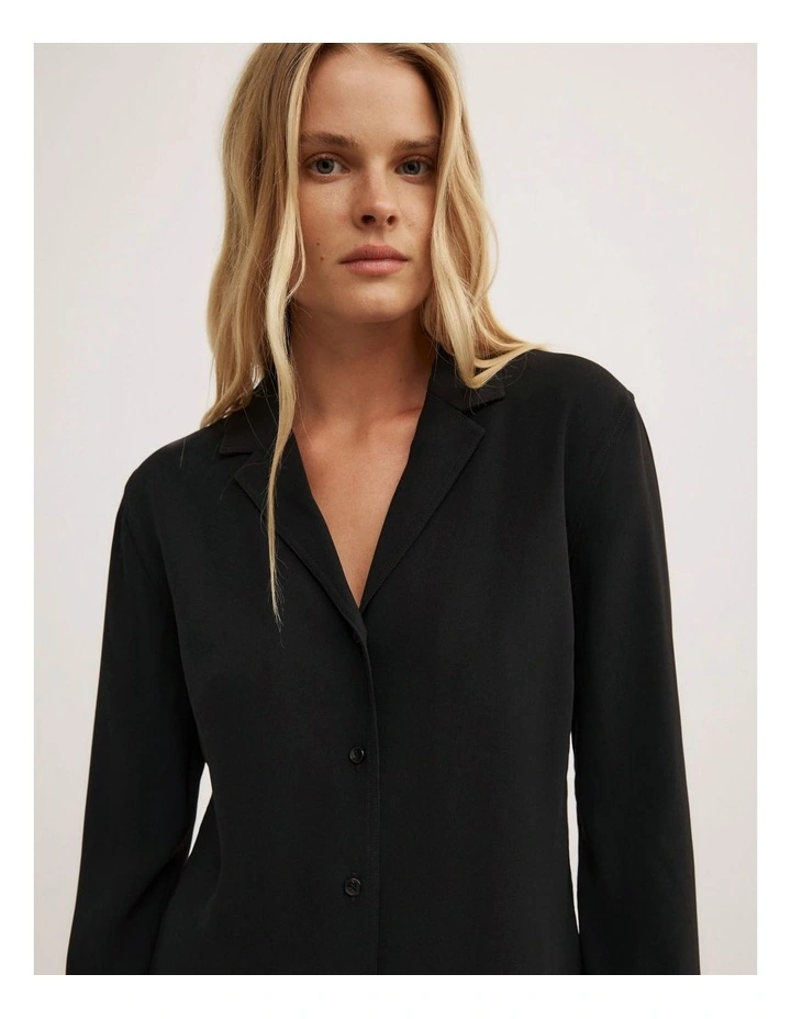 Crepe Shirt in Black image 3
