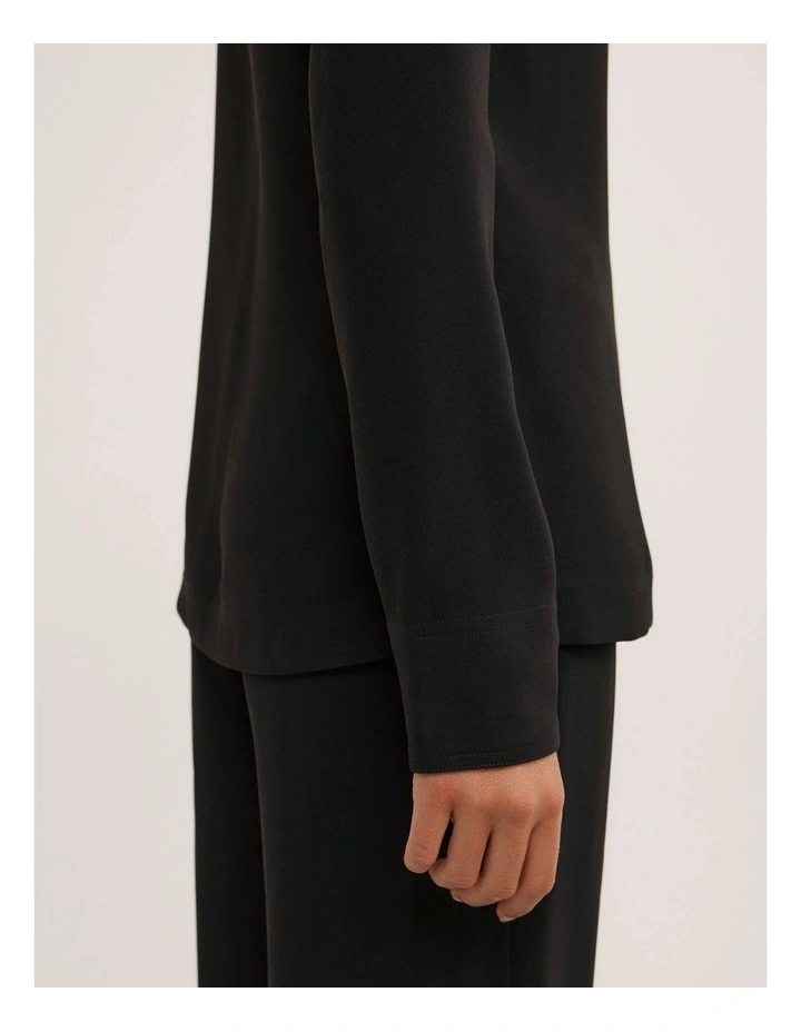 Crepe Shirt in Black image 4
