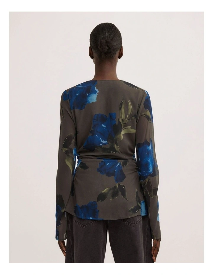 Sheer Wrap Shirt in Multicolour Floral image 5