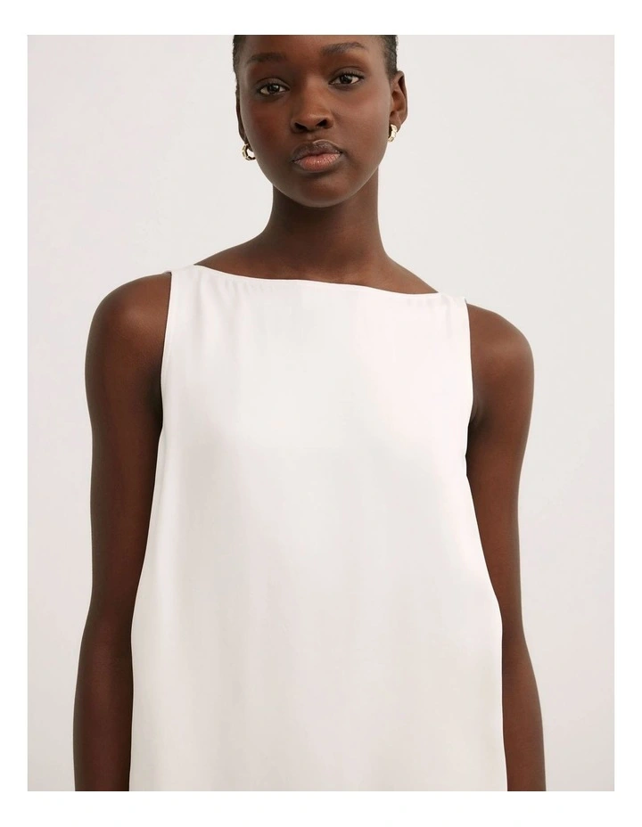 Back Ruffle Tank Top in Vanilla image 4