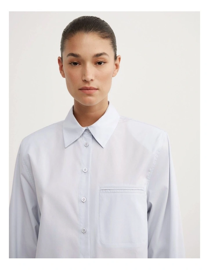 Strong Shoulder Shirt in Pale Blue image 3