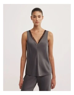 Trim Detail Camisole in Charcoal