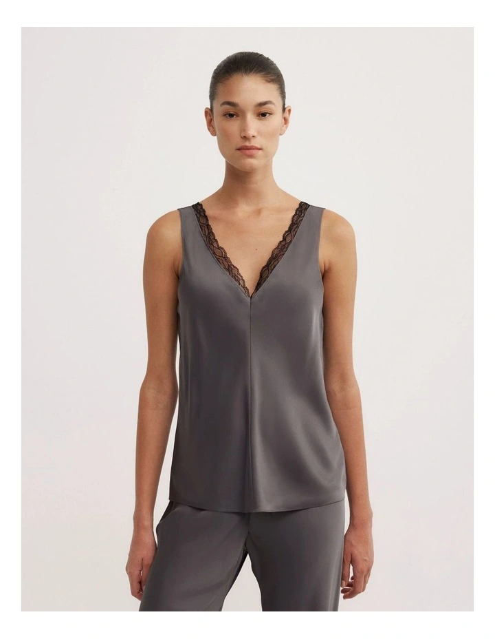 Trim Detail Camisole in Charcoal image 1