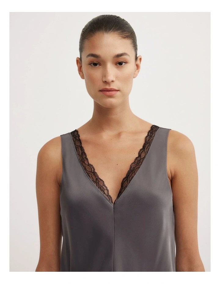 Trim Detail Camisole in Charcoal image 3