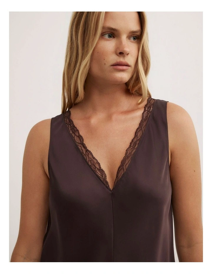 Trim Detail Camisole in Espresso image 2