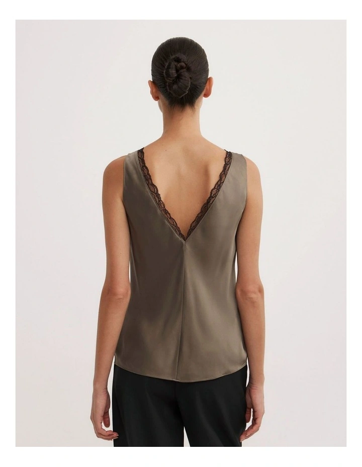 Trim Detail Camisole in Deep Sage image 6