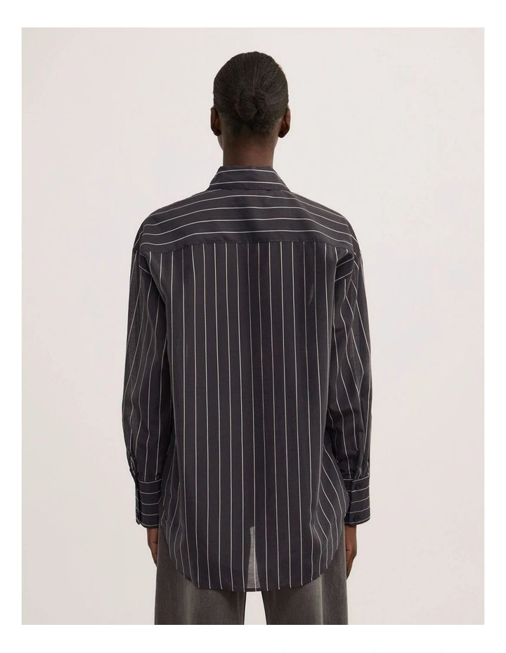 Scarf Tie Shirt in Black Stripe image 5