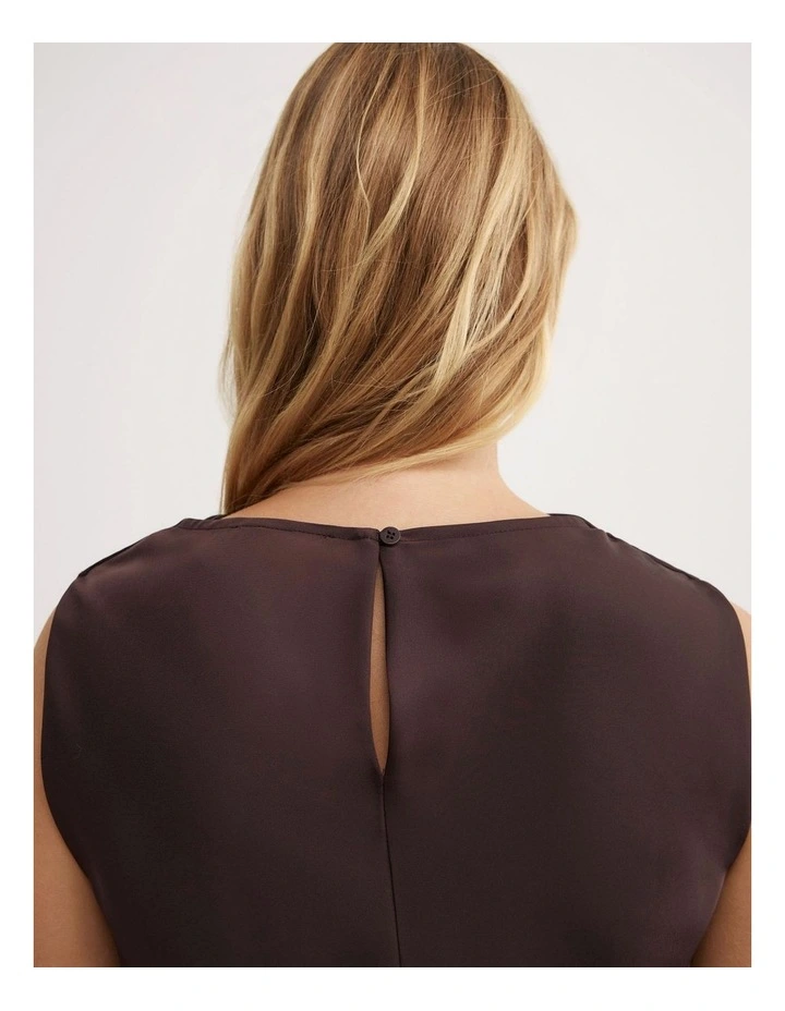 Soft Cowl Tank Top in Espresso image 4