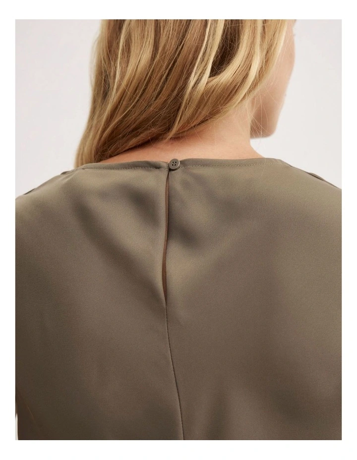 Soft Cowl Tank Top in Deep Sage image 4