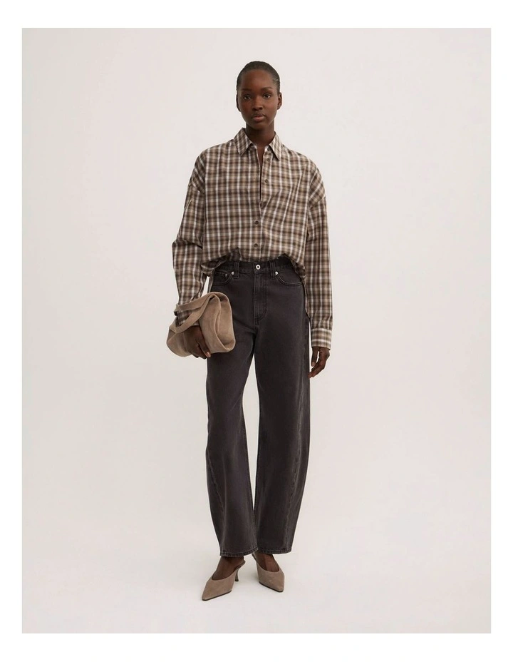 Check Shirt in Khaki image 2