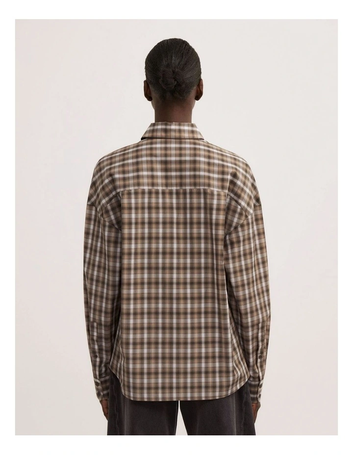 Check Shirt in Khaki image 4