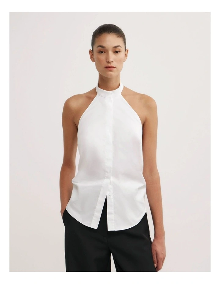 OCRF Halter White Shirt - St. Agni in Fresh White image 1