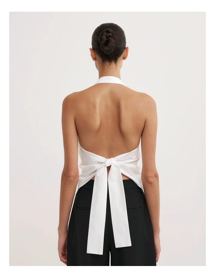 OCRF Halter White Shirt - St. Agni in Fresh White image 4