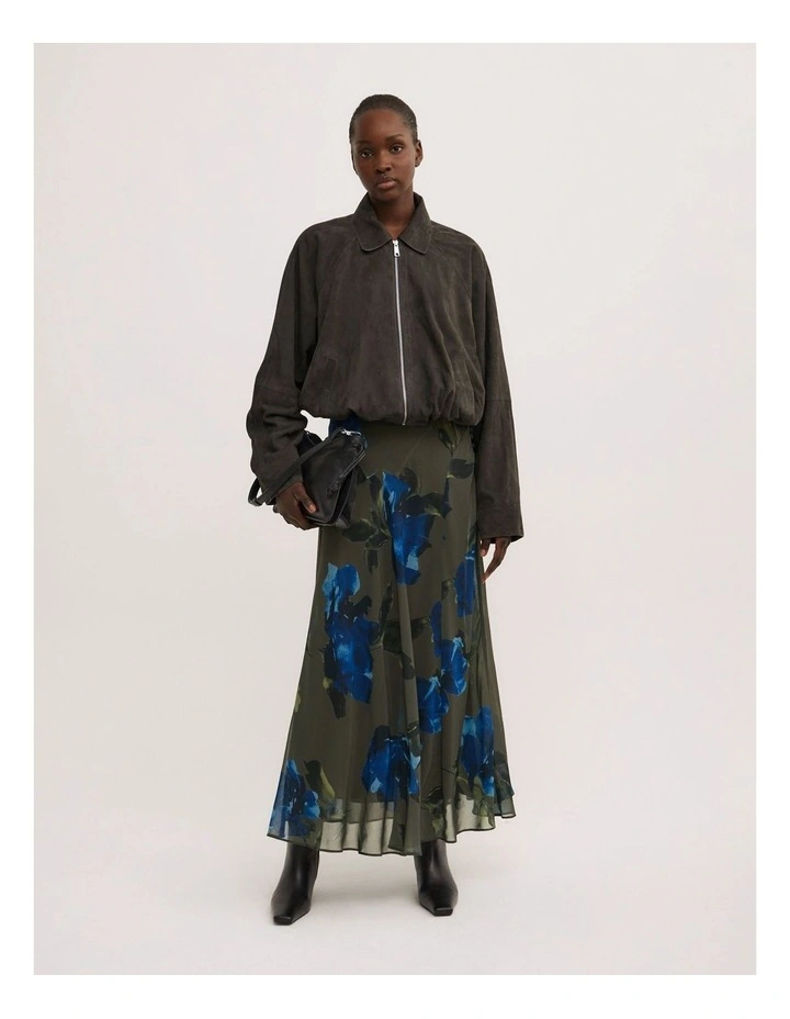 Basque Maxi Skirt in Multicolour Floral image 1