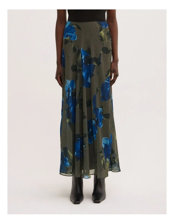 Basque Maxi Skirt in Multicolour Floral image 2