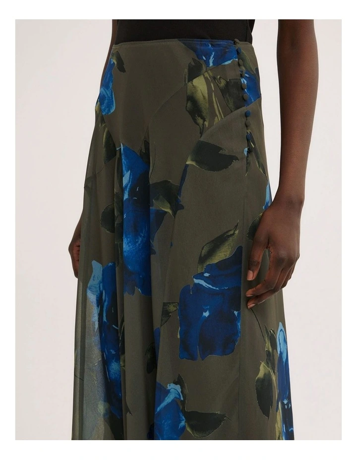 Basque Maxi Skirt in Multicolour Floral image 3