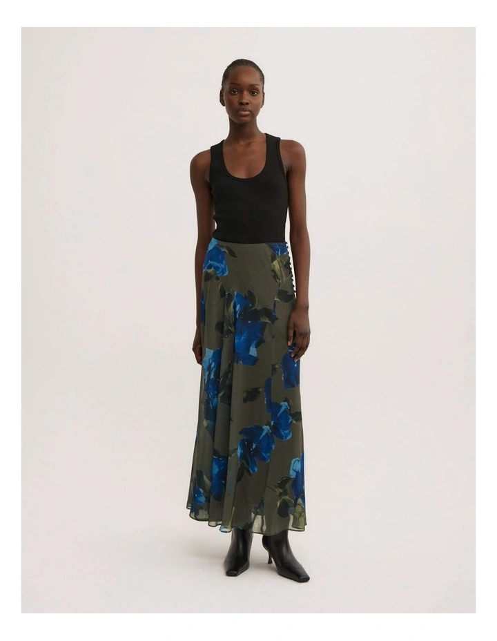 Basque Maxi Skirt in Multicolour Floral image 4