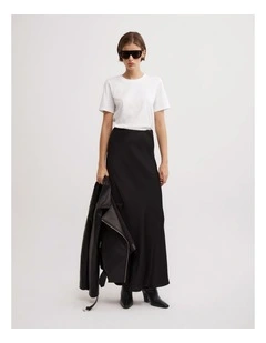 Bias Slip Skirt in Black