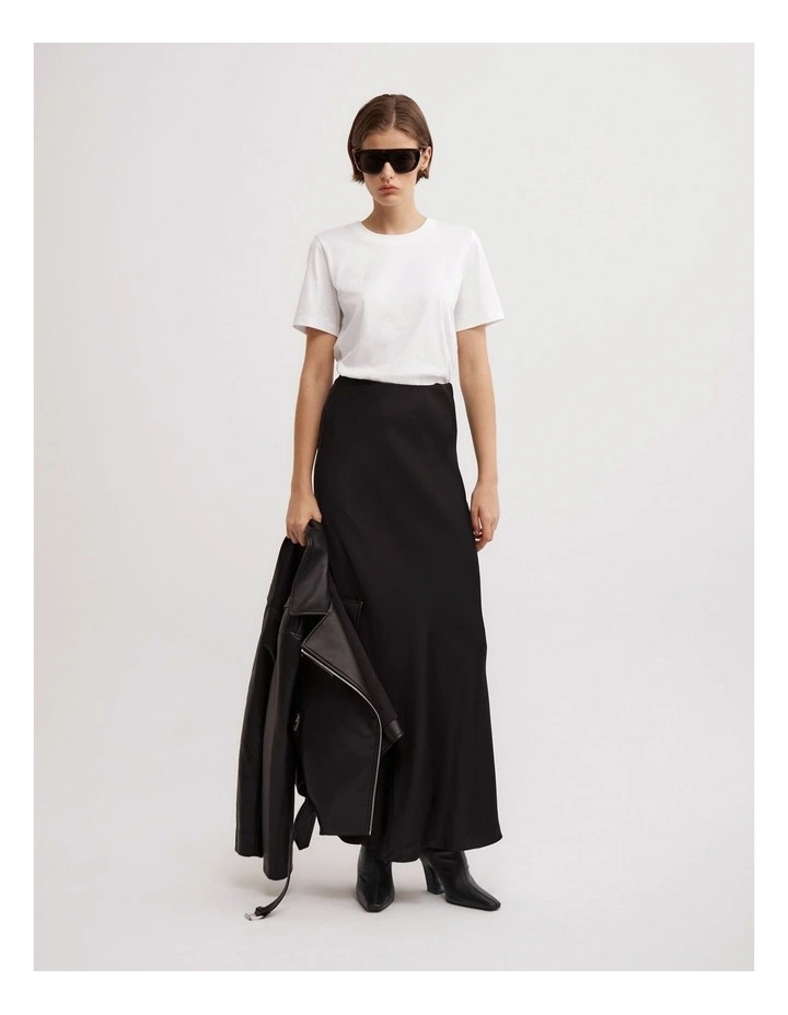 Bias Slip Skirt in Black image 1