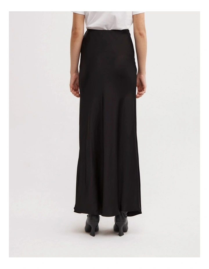 Bias Slip Skirt in Black image 4