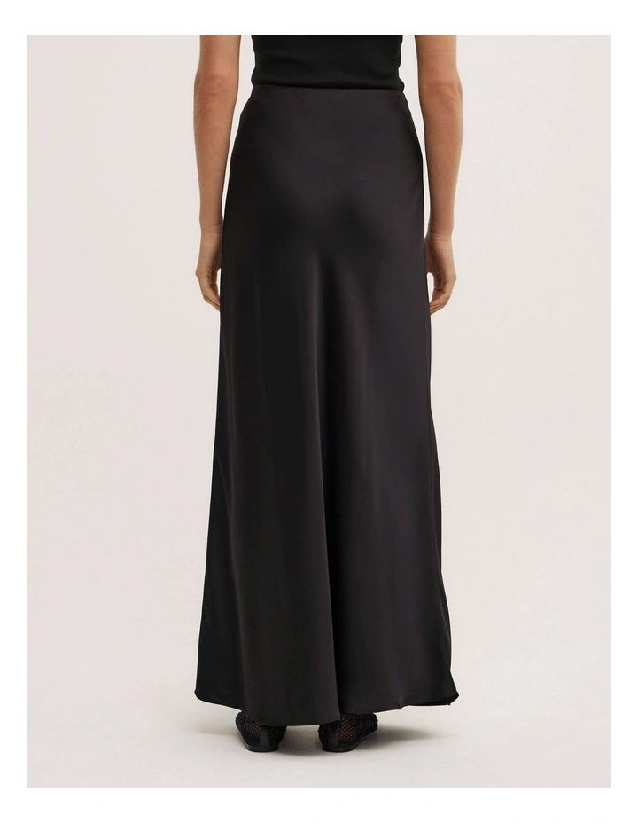 Bias Slip Skirt in Black image 5