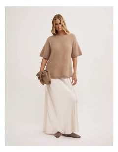 Bias Slip Skirt in Vanilla