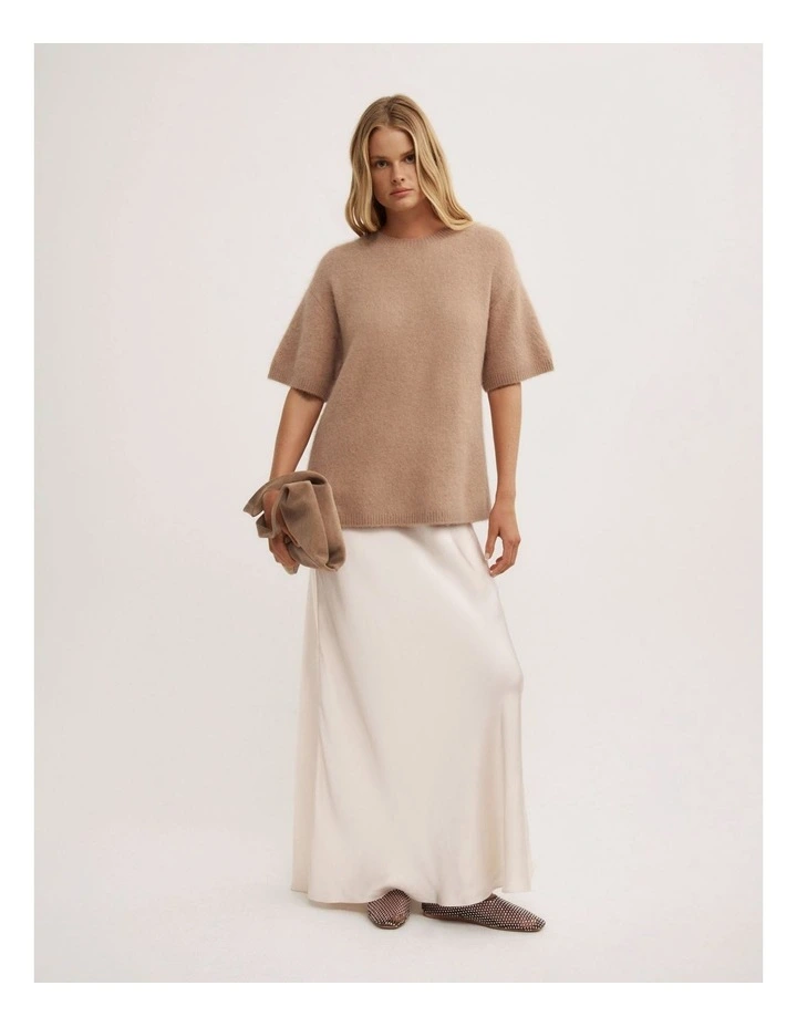 Bias Slip Skirt in Vanilla image 1