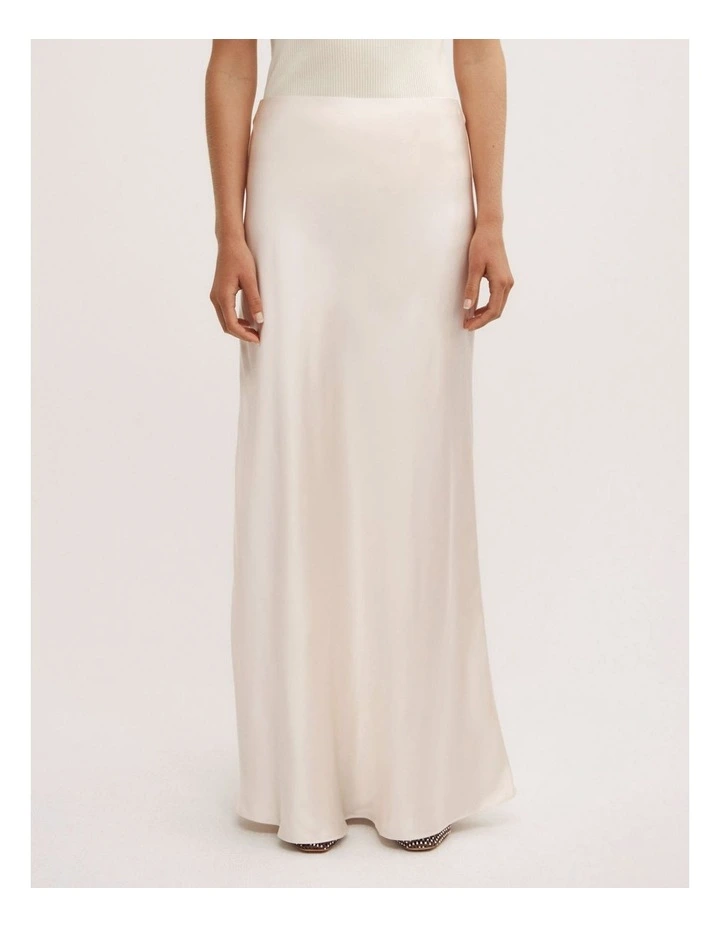 Bias Slip Skirt in Vanilla image 2