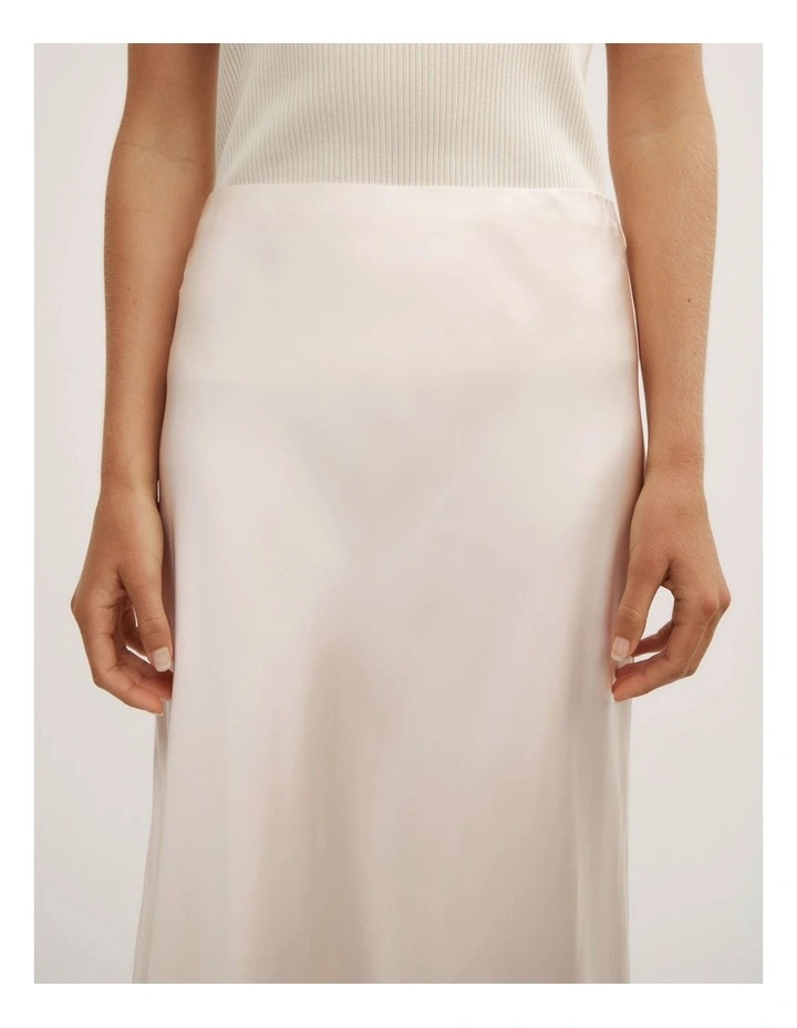 Bias Slip Skirt in Vanilla image 3