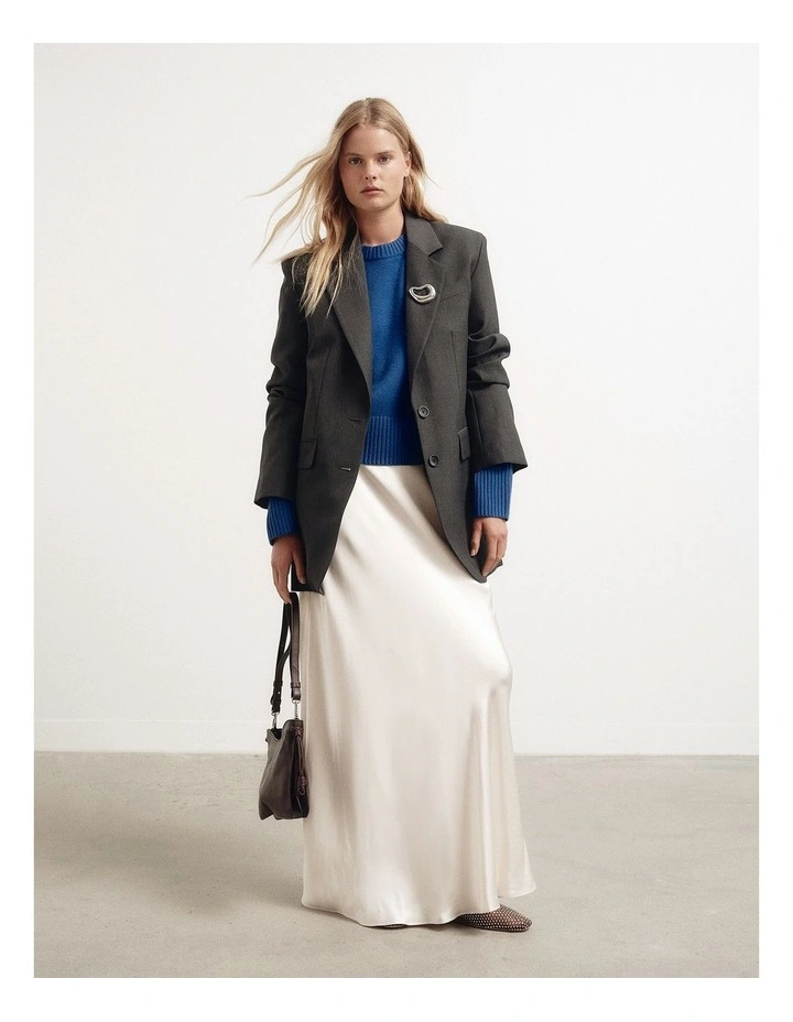 Bias Slip Skirt in Vanilla image 6