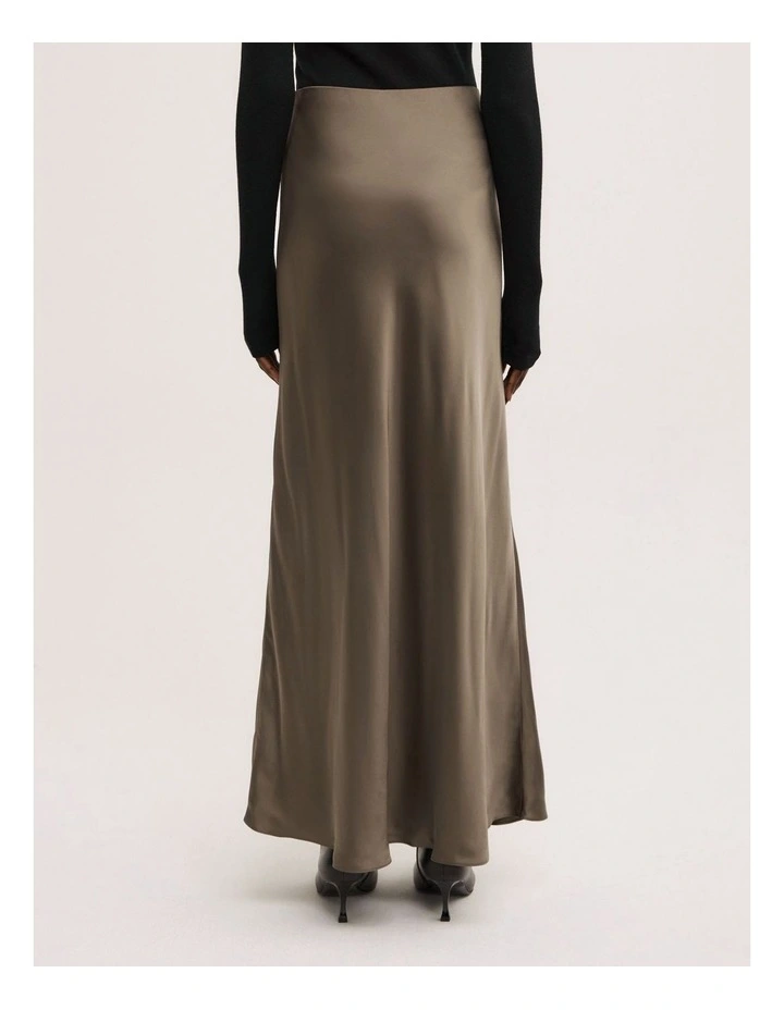 Bias Slip Skirt in Deep Sage image 5