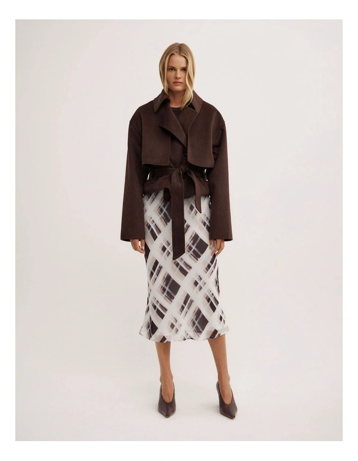 Check Midi Skirt in Painterly Check image 5