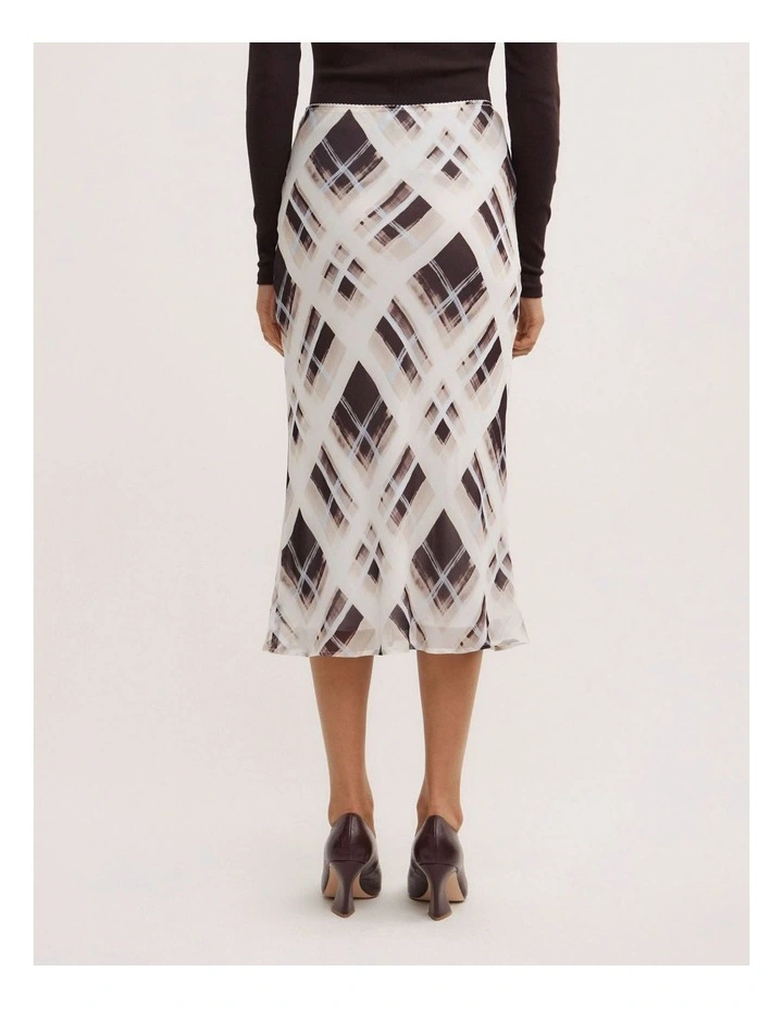 Check Midi Skirt in Painterly Check image 6
