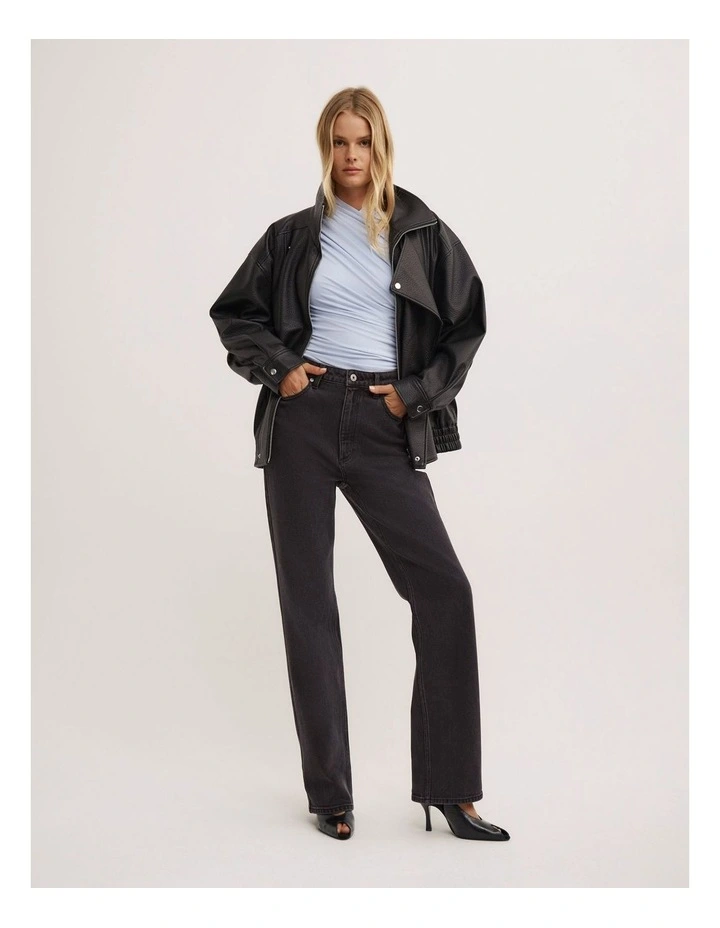 Gather Wrap Bodysuit in Pale Blue image 5