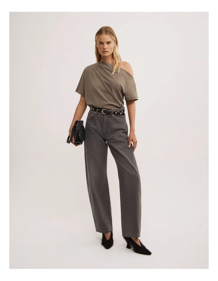 Asymmetric Relaxed T-shirt in Deep Sage image 2