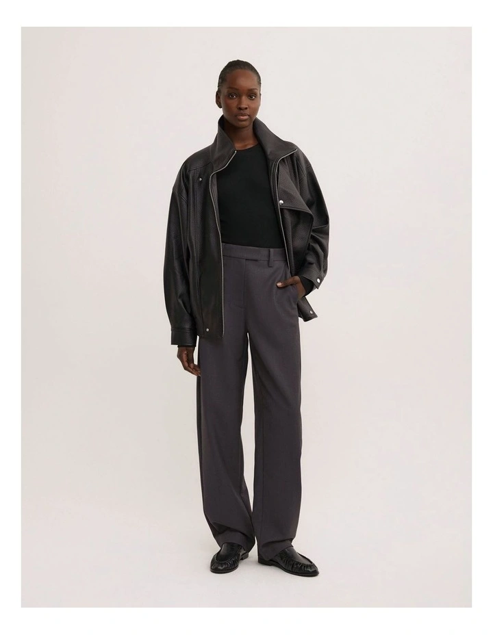 Fine Jersey Long Sleeve Top in Black image 4