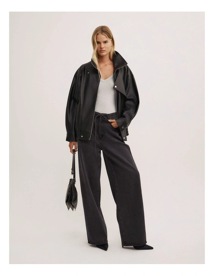 V Neck Long Sleeve Top in Light Grey Marle image 4