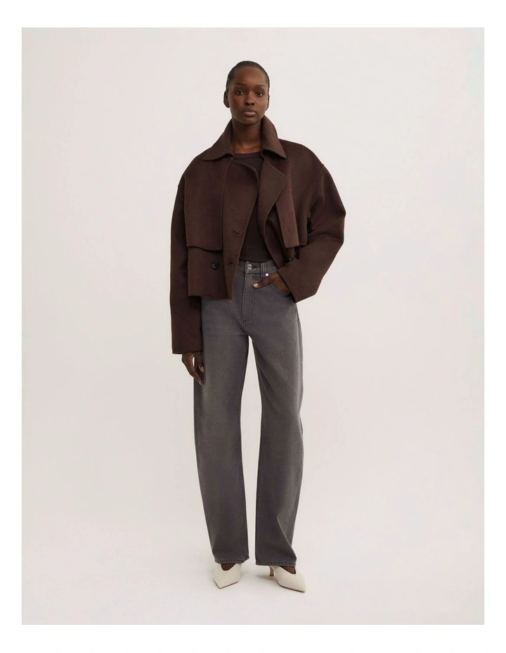 Crew Rib Long Sleeve Top in Espresso image 4