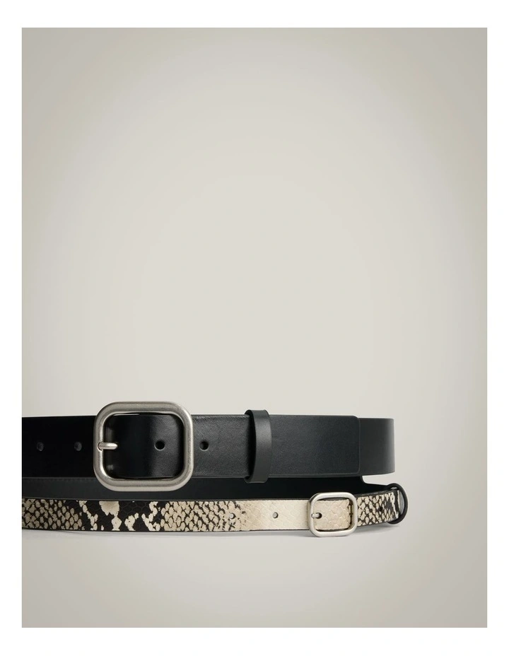 Eden Double Belt in Black image 3