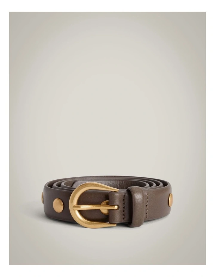 Lulu Studded Belt in Truffle image 3