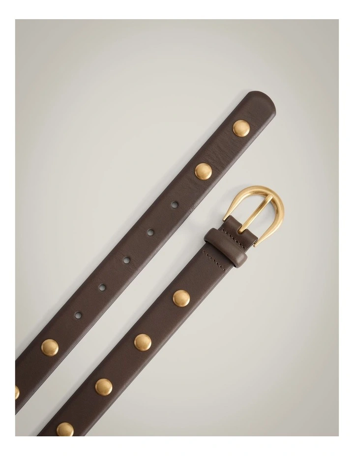 Lulu Studded Belt in Truffle image 4