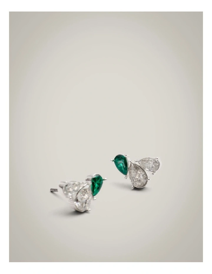 Greta Stud Earrings in Silver image 4