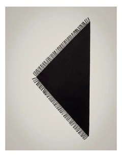 Fringe Triangle Scarf in Black