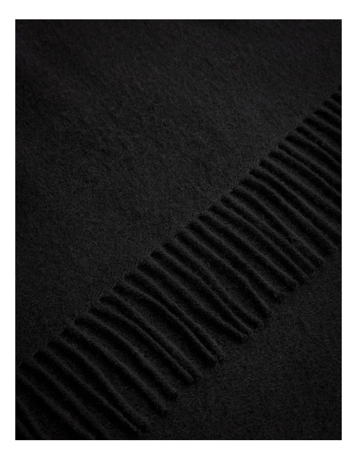 Fringe Triangle Scarf in Black image 4