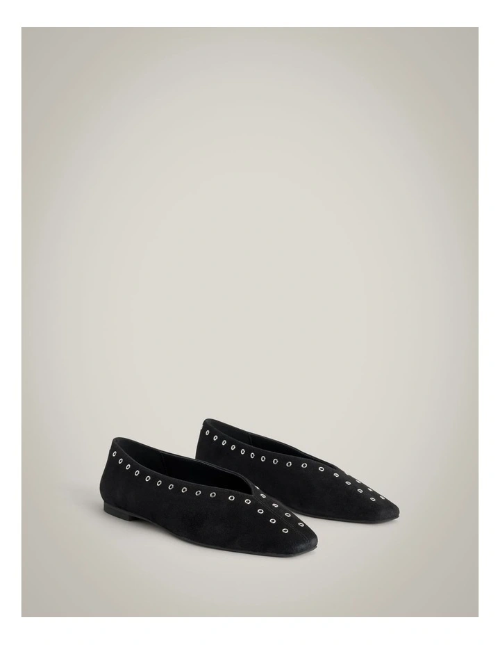 Andie Suede Flats in Black image 3